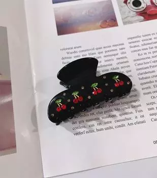 8 см фруктовая вишня коготь для волос для женщин элегантный ацетатный коготь зажим популярные заколки для волос аксессуары для волос чёрный