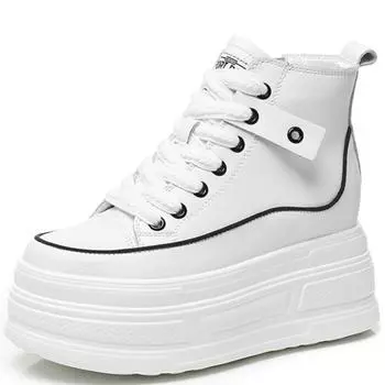 8 см микрофибра кожа весенние массивные кроссовки вулканизированные женские ботильоны мокасины модная обувь осенние ботинки дымоход 34 белый