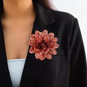 8 см многослойные шифоновые броши-цветы женские модные ручная работа костюм свитер пальто брошь булавки клипсы ювелирные аксессуары жёлтый