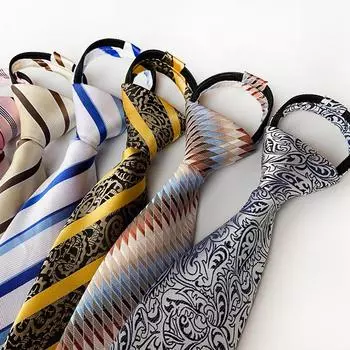 8 см полосатый полиэстеровый мужской галстук-молния, легко затягивается