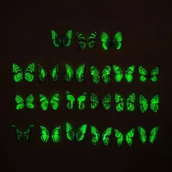 8 см светящиеся 3D наклейки на стену в виде бабочек для декора детской комнаты 8cm Pin Pack