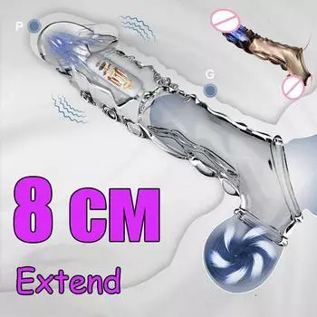 8 см удлиняет взрослый многоразовый пенис презерватив мужской секс-игрушки