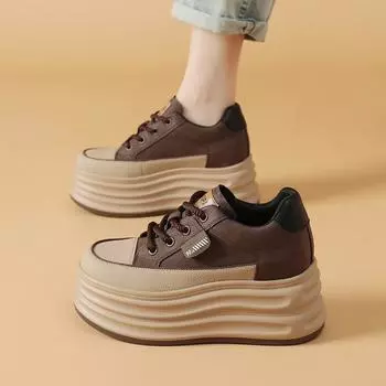 8 см высокие внутренние увеличительные кроссовки женские ретро немецкие тренировочные кроссовки осень и зима новые кампусные спортивные и развлекательные туфли на толстой подошве белые туфли 34