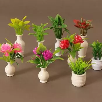 8 стилей кукольного домика в миниатюре 1:12 зеленых растений Новая модель кукольного домика Миниатюрные украшения для кукольного домика 8