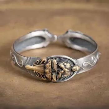 8 стилей серебряного цвета в этническом стиле ретро серебряные украшения, браслет Будды двенадцати зодиаков, тисненое мастерство