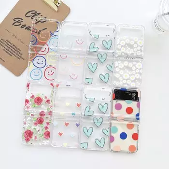 8 стилей, «все в одном», милый круглый чехол с рисунком ромашки для телефона Samsung Galaxy Z Flip 4 3 5g Flip3 Flip4 Pc, задняя крышка Fundas For Samsung Flip 4