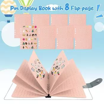 8 страниц Книга для хранения булавок DIY Войлок Многофункциональный съемный дисплей для булавок Несколько цветов Портативные аксессуары