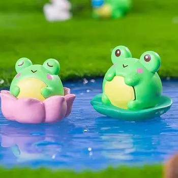 8 Styles/Set Creative Mini Frogs Car Desktop Ornaments Micro Landscape Ornaments Miniatures Frog Decoration Diy Accessories Gift