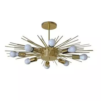 8 светильников ручной работы, винтажный потолок, необработанная латунь середины века, люстра «Спутник», светильник, современное освещение, модернизм середины века, лампа из латуни