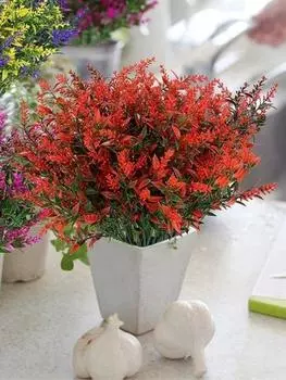 8 связок/упак. уличные искусственные цветы лаванды, устойчивые к ультрафиолетовому излучению, искусственный пластик для подвесных растений, сад, крыльцо, окно, свадебный декор жёлтый