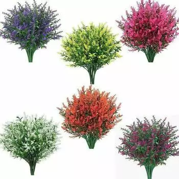 8 связок высококачественных британских искусственных цветов, горячая распродажа, растения, искусственный пластик, устойчивый к ультрафиолетовому излучению, популярные аксессуары белый