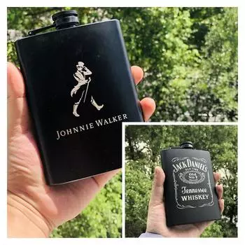 8 унций из нержавеющей стали 304, бутылка виски, водочная фляга, черный корпус, алкоголь, ликер, карманная фляжка smooth чёрный