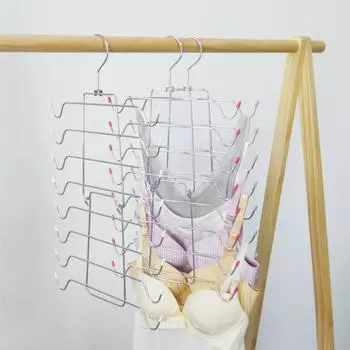8-уровневая вешалка для бюстгальтера, экономящая место, бесследный легкий доступ, многофункциональный органайзер для шкафа, подвесное решение для хранения абрикосовый