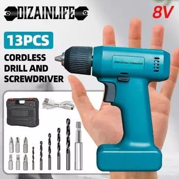 8 В электроинструменты бытовая электрическая отвертка перезаряжаемая литиевая батарея техническое обслуживание ремонт мини бытовая электрическая дрель