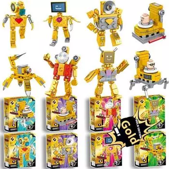 8 в 1 3D детский туалетный блок Skibidi пластиковый игровой конструктор для подростков и детей мини-динамик