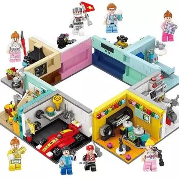 8 в 1 Dreams House Racer Автомобиль Доктор Художник Музыкант Ученый Кондитер Кинооператор Астронавт Строительные блоки Комплект Кирпичная модель игрушки 8969-1