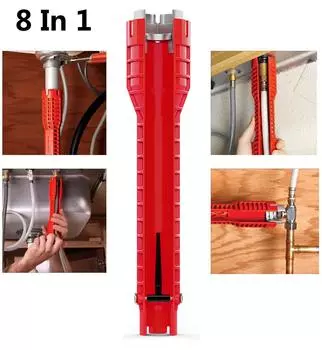 8 в 1 Flume Magic Wrench Sink Faucet Plumbing Tools Magic Wrench 8 в 1 Многофункциональный английский ключ для ремонта сантехники Wrench Tool