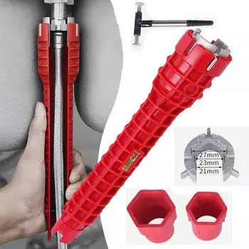 8 в 1 гаечный ключ для сантехники, монтажный ключ, противоскользящий многофункциональный инструмент для кухонного крана, набор ключей для ремонта A