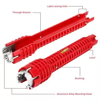 8 в 1 Multi Key Flume Magic Wrench Sink Plumbing Tools Magic Wrench 8 в 1 Многофункциональный сантехнический ключ с английским ключом