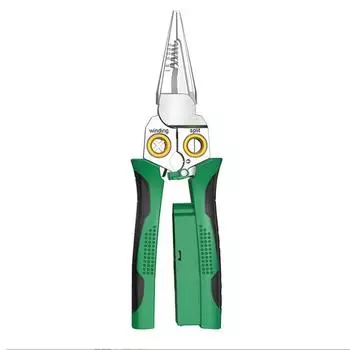 8-в-1 Плоскогубцы для зачистки проводов из нержавеющей стали, Нескользящие многофункциональные клещи для зачистки проводов с тестером, Зачистка проводов, Плоскогубцы электрика 1pc зелёный