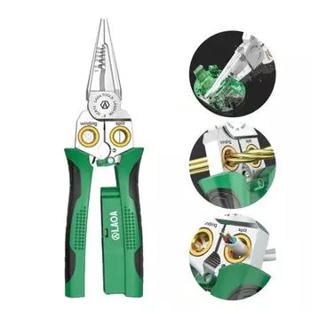 8-в-1 плоскогубцы для зачистки проводов с функцией измерения электричества, работающие от аккумулятора, компактные портативные инструменты для зачистки проводов, кабельные ножницы