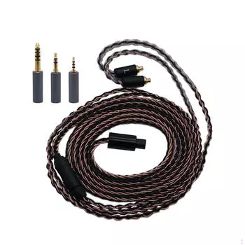 8-жильный кабель для наушников, подключаемый, простой в использовании, 120 см, музыкальные аксессуары, профессиональная медная замена чёрный