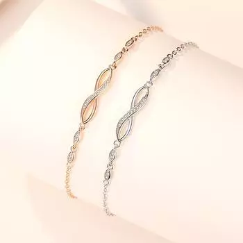 8-значный браслет с символом цикла, стерлинговое серебро S925, женский браслет с номером 8, браслет с бриллиантами, подарок на день Святого Валентина Adjustable size