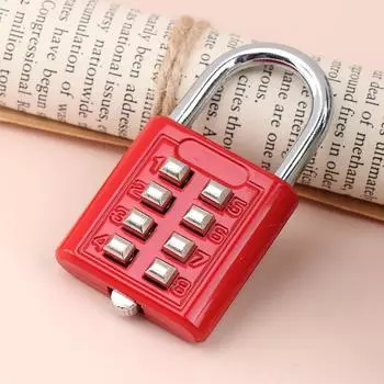 8-значный пароль, кодовая комбинация, навесной замок, цинковый сплав, чемодан для багажа, дорожный код, умный замок, кодовый ключ, противоугонный замок красный
