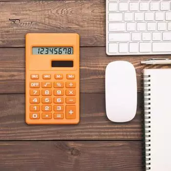 8-значный портативный калькулятор, надежный карманный карманный калькулятор из АБС-пластика, офисные принадлежности оранжевый