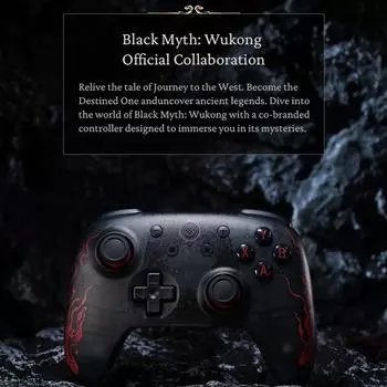 8BitDo Геймпады ПК Black Myth Wukong Ultimate 2C Беспроводной или проводной игровой контроллер Windows 10 11 Steam Raspberry Pi Android