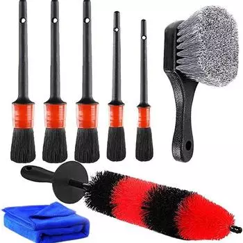 8Car Detail Kit, для очистки грязи на шинах и дисках, в комплект входит длинная мягкая щетка для колес
