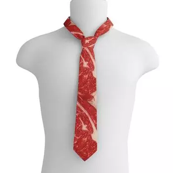 8cm Hot Food Printing Tie Adjustable Steak Food Printing Men Necktie Meat Style Design Tie Shirt Style 4