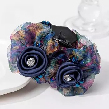 8Cm Medium Flower Grab Clip Women Disc Hair Ponytail Hair Grab Shark Clip Fashion Hairpin Head Flower Accessories Gift