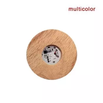 8Cm Round Wooden Led Light Dispaly Base Stand Holder 3D Table Night Lamp Base Glass Resin Art Ornaments