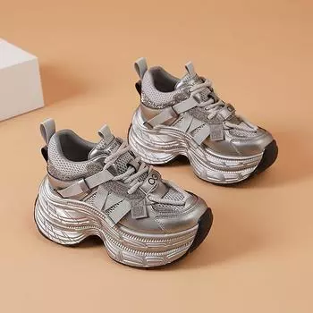 8cm thick-soled inner increase retro dad shoes women s new high-fashion shoes lightweight and breathable sports and leisure shoes 35