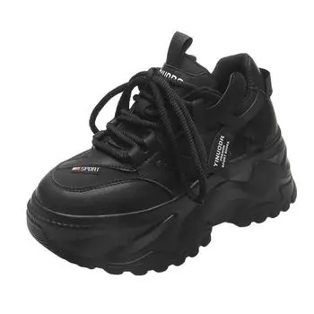 8CM Women s Dad Shoes Spring Autumn New Thick Bottom Heightening Platform Casual Sports Shoes Rubber Sole Comfortable All-Match 35