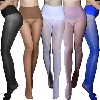 8D блестящие бесшовные колготки с высокой талией - сексуальные прозрачные эластичные дышащие чулки-колготки для повседневной носки для женщин белый