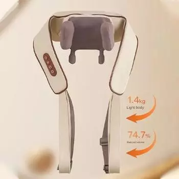 8D массажер для шеи и плеч, электрический воздушный компресс, разминающий, многофункциональный массажер для спины, массирующий несколько частей тела бежевый