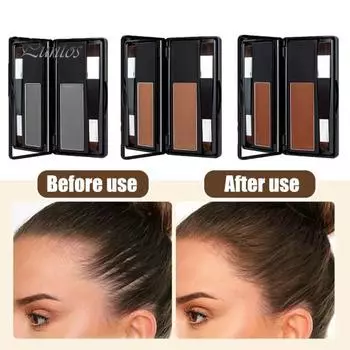8G Крем для волос с зеркальной кисточкой Водостойкая стойкая к поту пудра для подкрашивания корней волос для мужчин и женщин Мгновенное покрытие тонких волос Брови Борода Линия чёрный