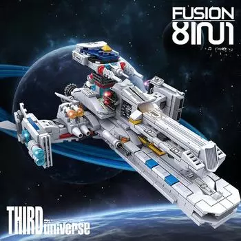 8IN1 941 шт. космический линкор, самолет-истребитель, строительные блоки, звездный космический корабль, военные кирпичи, городские строительные игрушки для детей, подарок без коробки