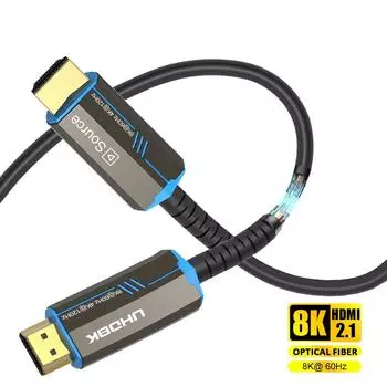8K 60 Гц HDMI 2.1 оптоволоконный кабель 4K 120 Гц 2.0 сверхвысокая скорость 48 Гбит/с HDR eARC 3D HDCP 1M/2M/3M/5M/10M/15M/20M/30M/50M для ТВ-проектора 1M