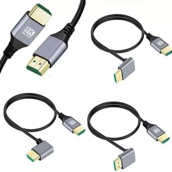8K HDMI 2.1V кабель «папа-папа» 90 градусов влево/вправо/вверх/вниз угол 8K HDMI кабель для HD TV ноутбука проектора PS4 PS5 кабель 0.5m