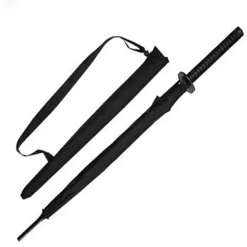 8K креативный черный японский зонтик с длинной ручкой, большой ветрозащитный зонт с самурайским мечом, японский солнцезащитный зонт ниндзя, прямой зонт, открытый