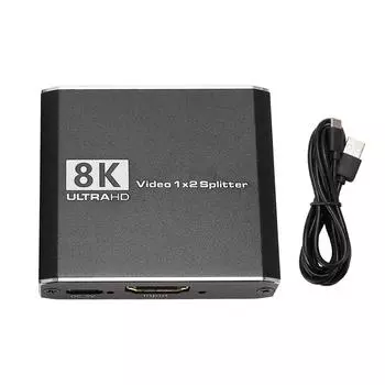 8K на 60 Гц HD дисплей интерфейсный разветвитель 1 в 2 выхода алюминиевый сплав HD дисплей интерфейсный распределитель