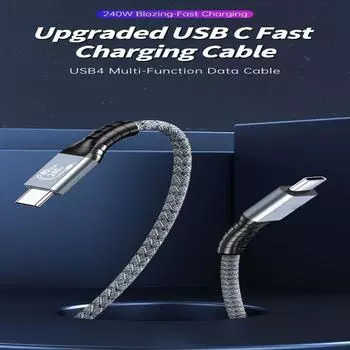 8K Projection Line Data Wire 240 Вт Кабель для зарядки Кабель USB4 Кабель для быстрой зарядки Кабель Type C - Type C 1M