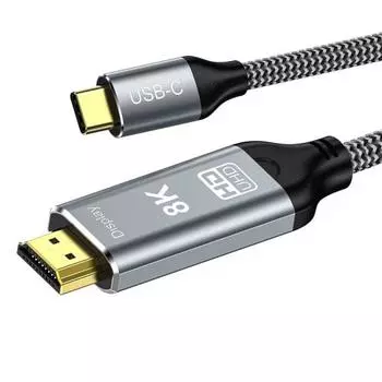 8K USB-C HDMI-кабель 3M 8K@60Hz HDMI-кабель Type C [однонаправленная связь] Type C HDMI 2.1 Преобразование 48 Гбит/с Передача видеовыход Thunderbolt 3/