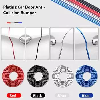 8M / 1M Универсальное устойчивое к царапинам покрытие автомобильных дверных полосок, защита от столкновений, наклейка на бампер 1M серебряный
