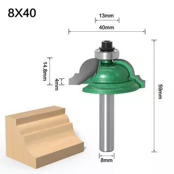8Mm Handle Convex Door Bucket Line Knife Lace Router Line Knife Cabinet Door Panel Woodworking Engraving Knife Gong Knife Convex Door Bucket 8 * 40 Green