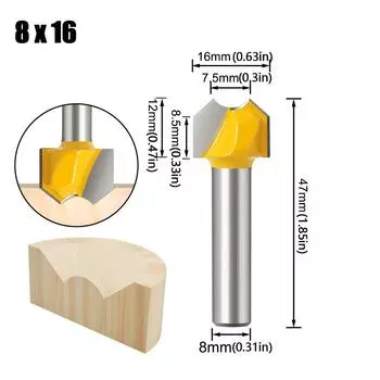8Mm Handle Double Arc Dragon Ball Knife Ingot Ball Knife Double Round Ball Knife Engraving Machine Trimming Machine Knife Longan Knife Milling Cutter Yuanbao bead knife 8X16
