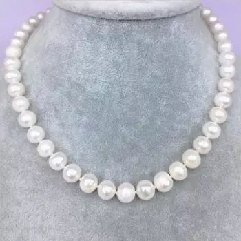 8mm Imitation Freshwater Pearl Necklace - Off-White Wedding Photo Prop Accessories Glass/Colored Glaze